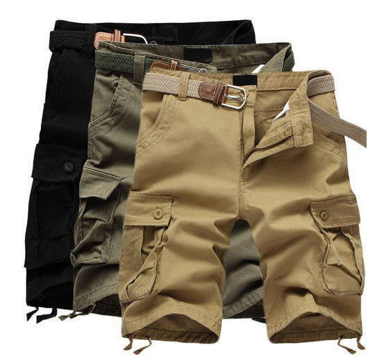 Herren Cargo-Shorts mit Tasche und verstellbarem Gürtel Aliams