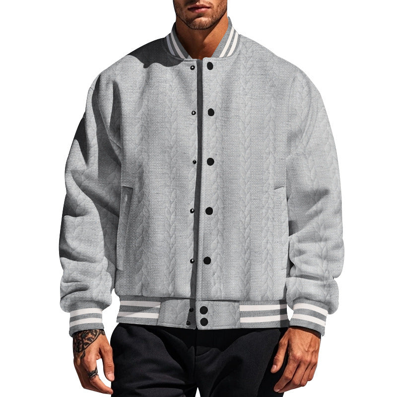 Herren urbane Collegejacke mit strukturiertem Strickdesign Aliams