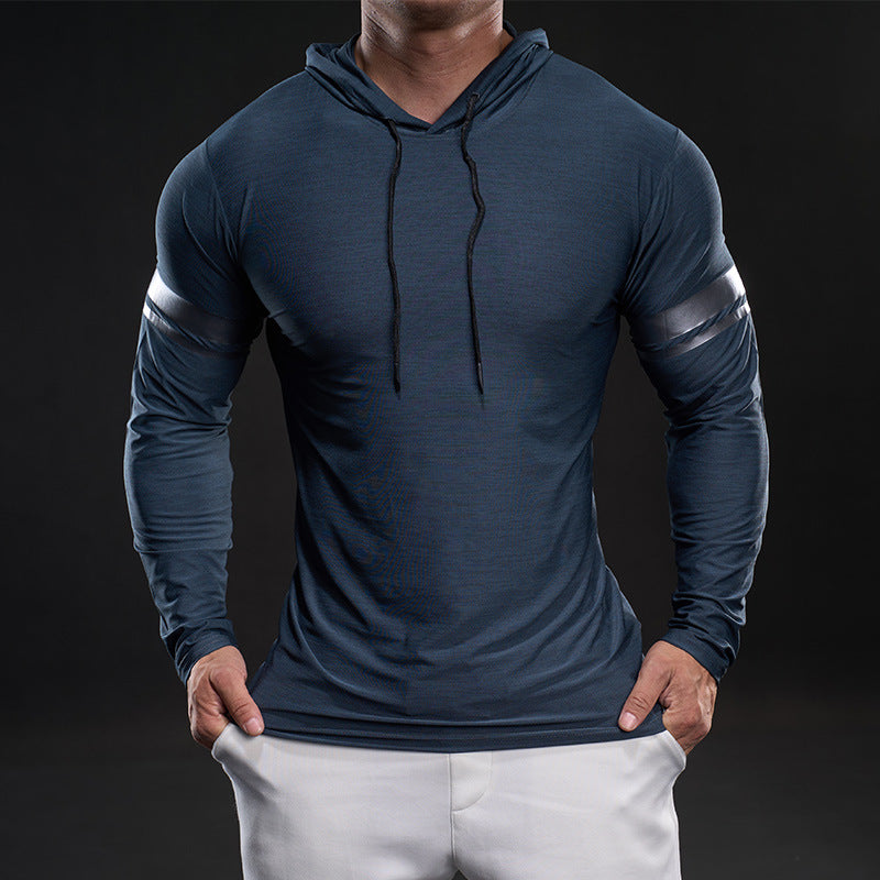 Herren sportliches Langarm-Hoodie-Shirt Aliams