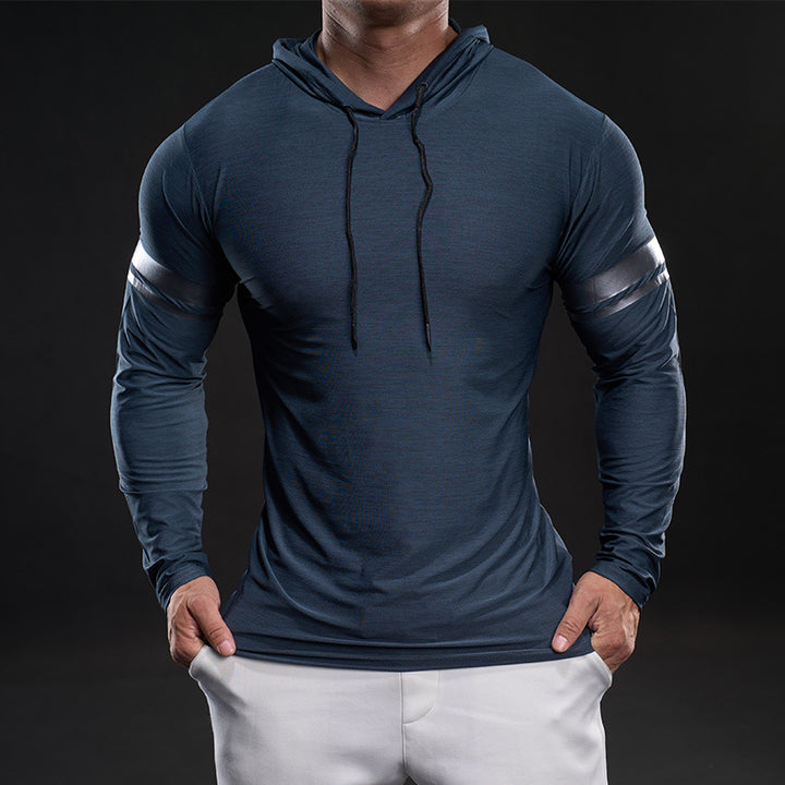 Herren sportliches Langarm-Hoodie-Shirt Aliams