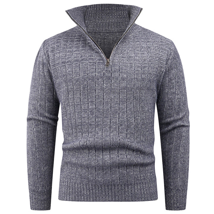 Herren Strickpullover mit modernem Zipper und strukturiertem Design Aliams