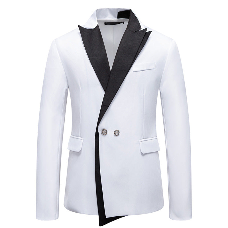 Herren Eleganter Smoking-Blazer mit kontrastreichem Revers Aliams