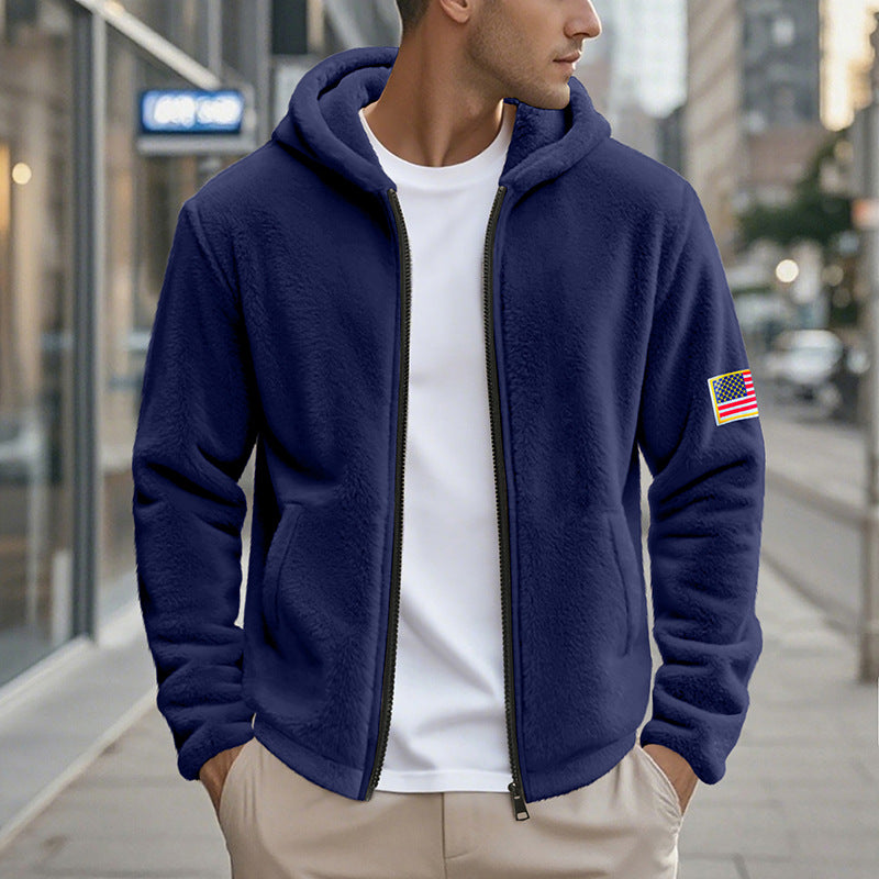 Herren gemütlicher Kapuzenpullover aus weichem Fleece mit bequemem Schnitt Aliams