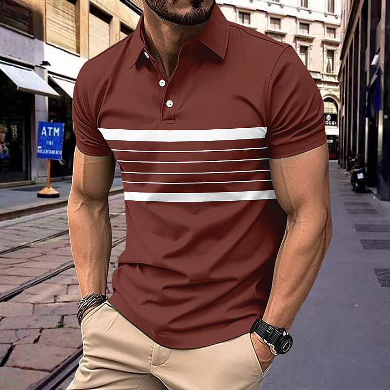 Herren Poloshirt mit modischen Streifen und bequemen Stoff Aliams