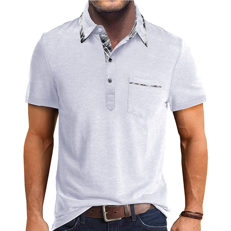 Herren elegantes Poloshirt mit modernem Kragen und kontrastierendem Design Aliams