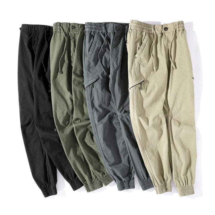 Herren Freizeithose mit elastischem Bündchen und funktionalen Taschen Aliams