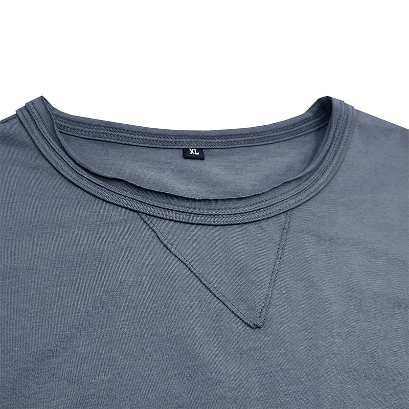 Herren klassisches Rundhals-T-Shirt aus hochwertiger Baumwolle Aliams