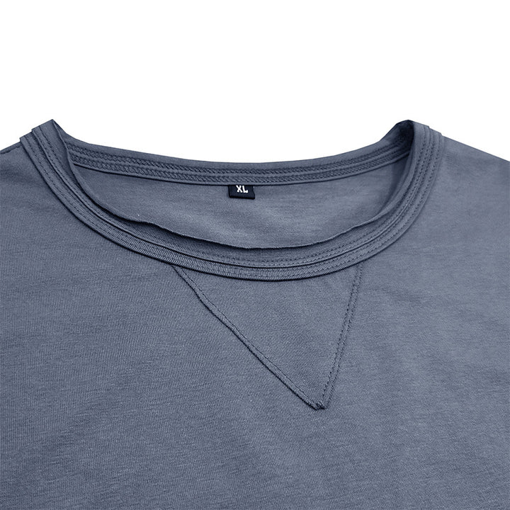 Herren klassisches Rundhals-T-Shirt aus hochwertiger Baumwolle Aliams