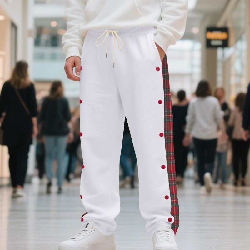 Herren Jogginghose mit seitlichen Knöpfen und pattern akzenten Aliams