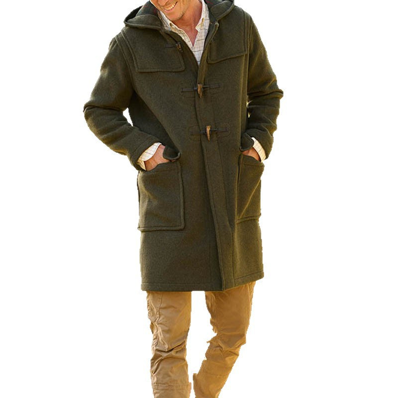 Herren Dufflecoat mit praktischer Kapuze und robusten Knopfdetails Aliams