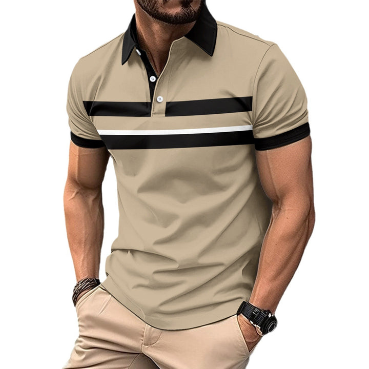 Herren Kurzarm Poloshirt mit modernen Streifen Aliams