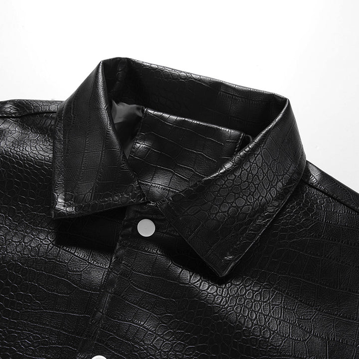 Herren kunstlederne Jacke im croco-Design Aliams