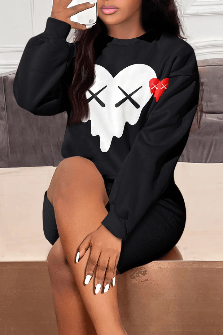 Herren Sweatshirt mit kreativer Herz-Grafik Aliams