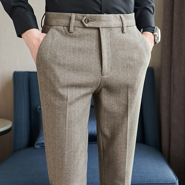 Herren schicke Anzughose mit schmalem Schnitt und feiner Struktur Aliams