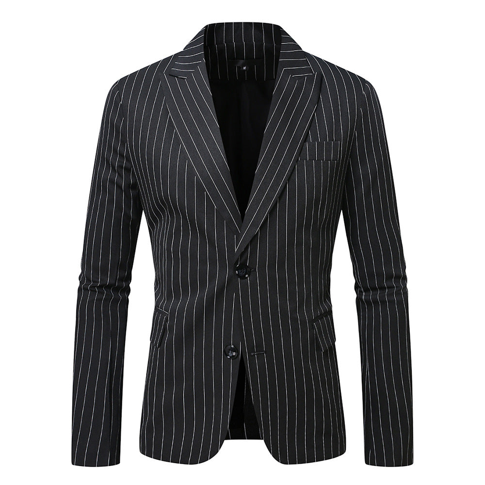 Herren Eleganter Streifenblazer mit modernem Schnitt und luxuriösen Details Aliams