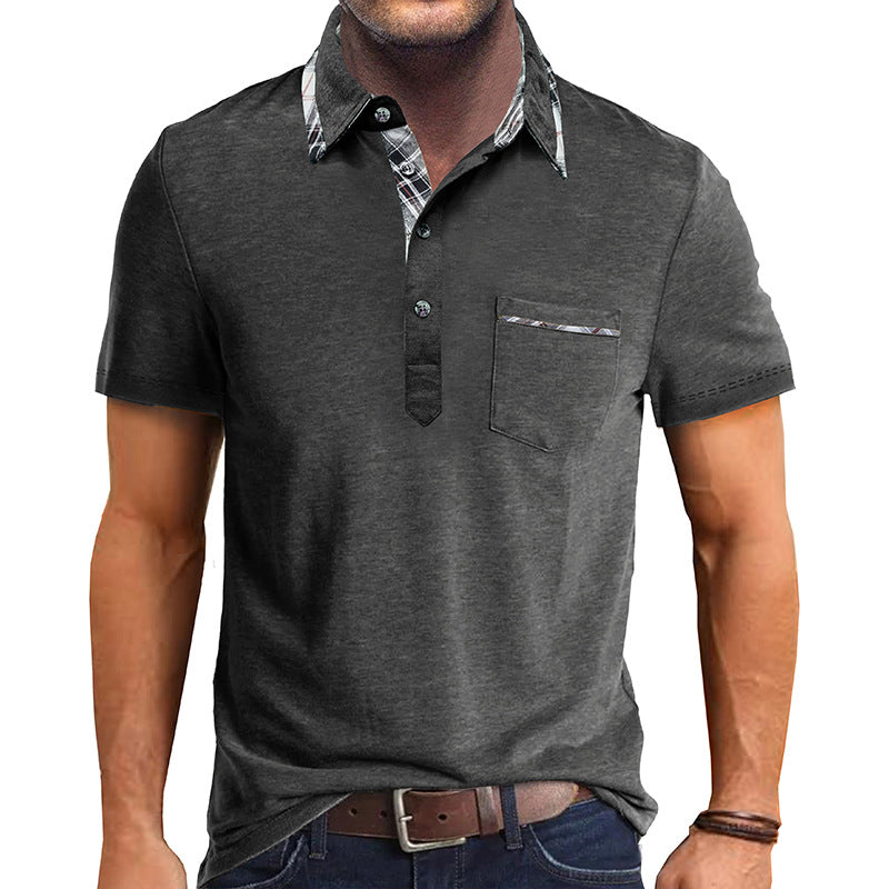Herren elegantes Poloshirt mit modernem Kragen und kontrastierendem Design Aliams