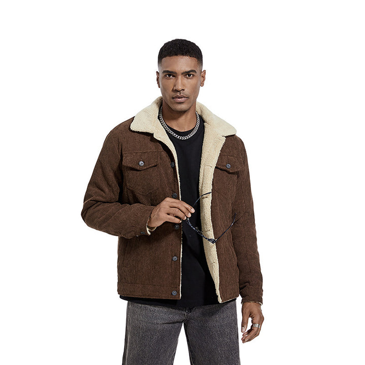 Herren Kordjacke mit weichem Teddyfutter Aliams
