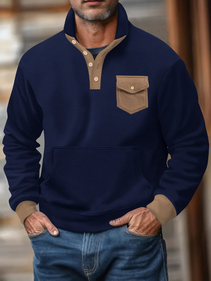 Herren Sweatshirt mit funktionaler Brusttasche Aliams