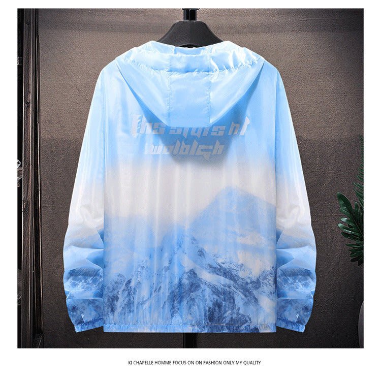 Herren Wind- und wasserfeste leichte Jacke mit einstellbarer Kapuze und reflektierenden Details Aliams