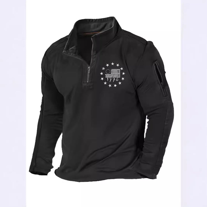 Herren Freizeitpullover mit Stehkragen und funktionellem Reißverschluss Aliams