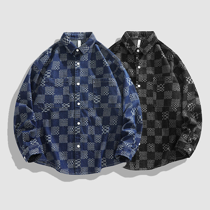 Herren Karo-Hemdjacke mit praktischen Brusttaschen Aliams