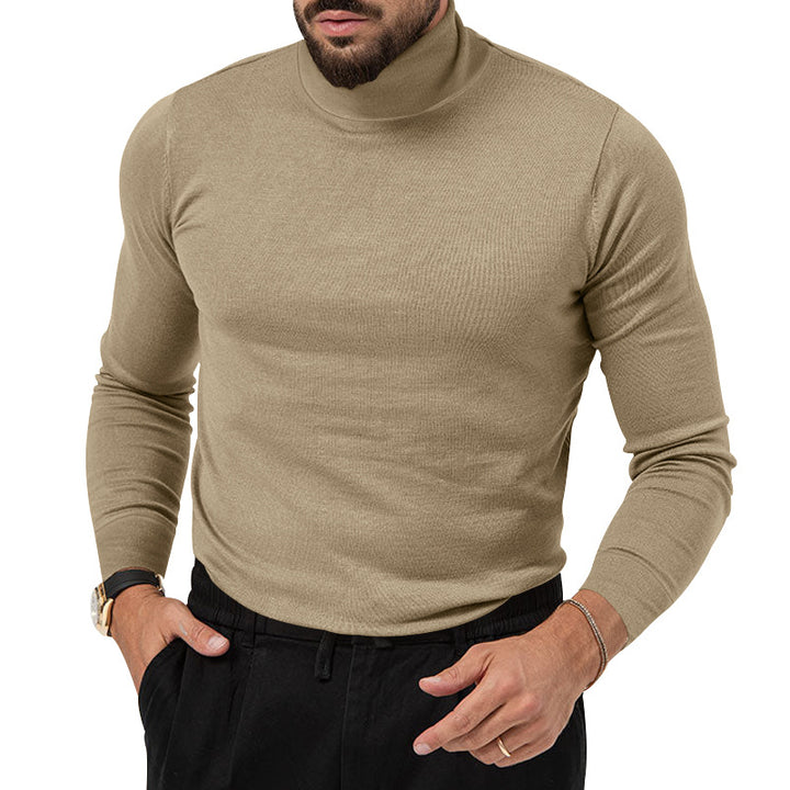 Herren Rollkragenpullover aus feiner, atmungsaktiver Wolle mit elegantem Schnitt Aliams