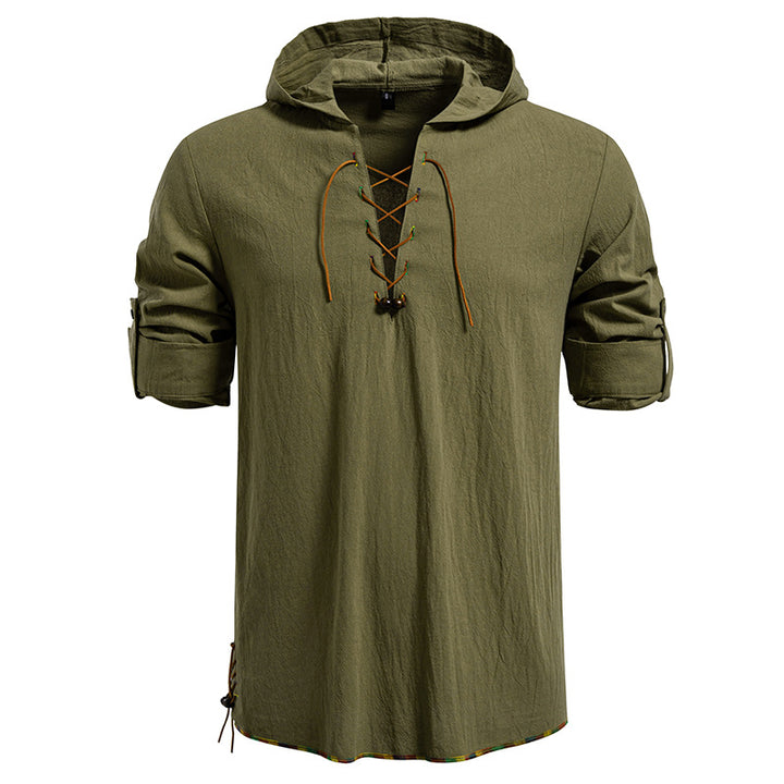 Herren Kaptuzenbluse mit einzigartigem Schnürdesign Aliams