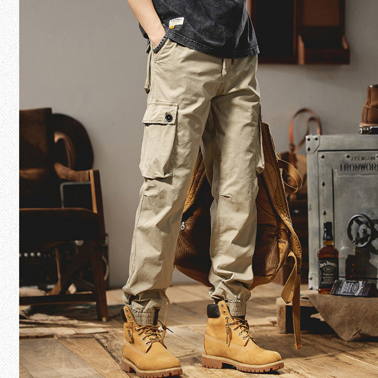 Herren Cargohose mit elastischem Bund und mehreren praktischen Taschen Aliams