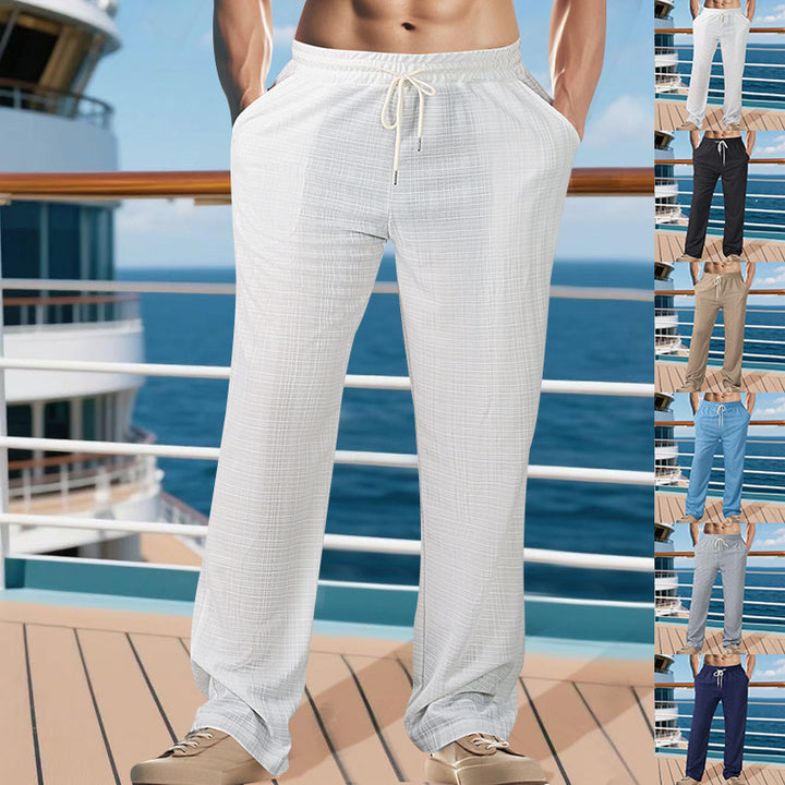 Herren Bequeme Loungehose mit elastischem Bund und Seitentaschen Aliams