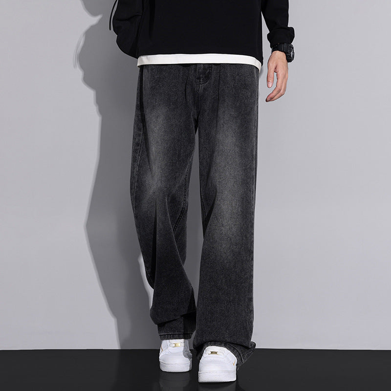 Herren weite Denim-Jeans im modernen Used-Look Aliams