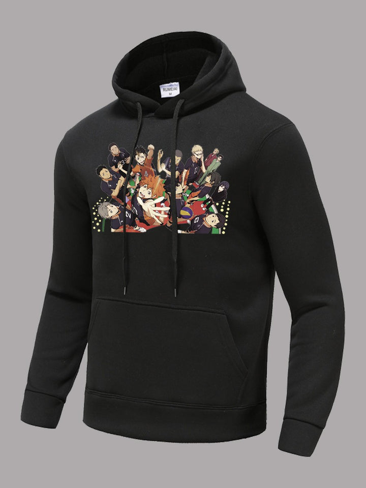 Herren Hoodie mit stylishem Anime-Druck Aliams