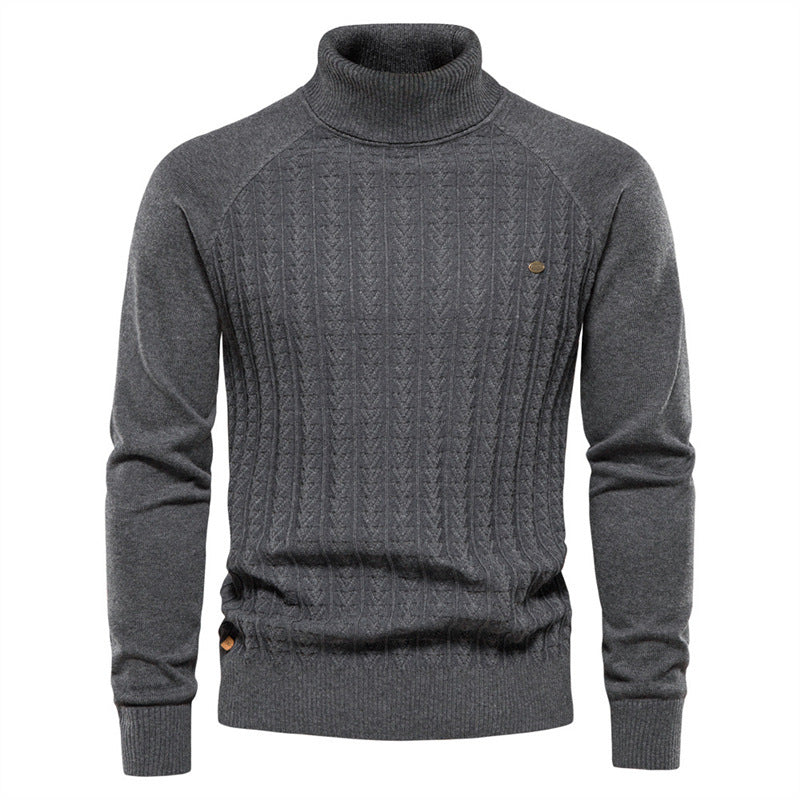 Herren Strickpullover mit modischem Stehkragen und strukturiertem Design Aliams