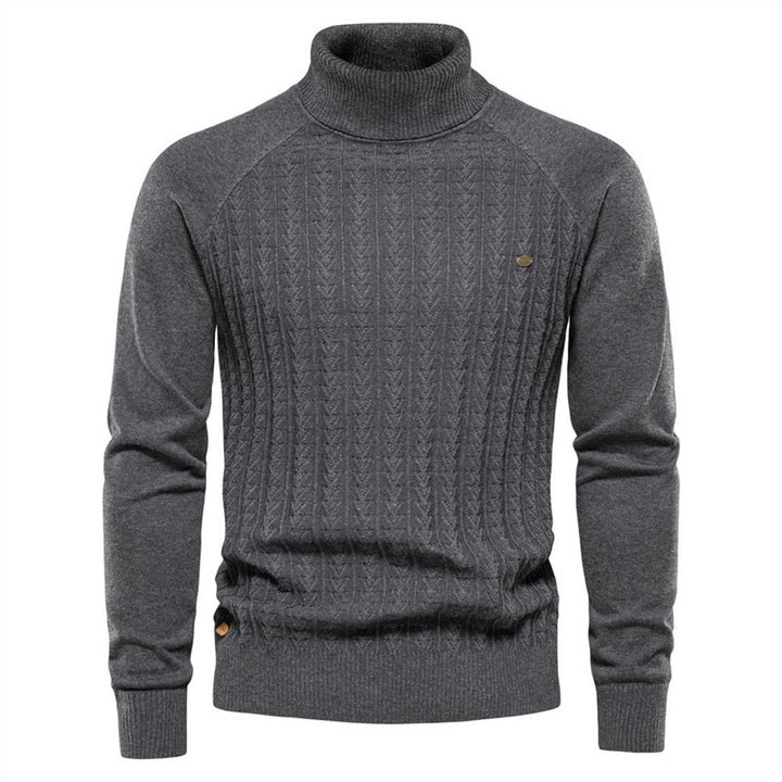 Herren Strickpullover mit modischem Stehkragen und strukturiertem Design Aliams