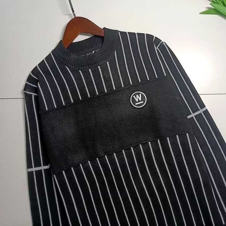 Herren gestreifter Rollkragenpullover aus kuscheligem Textil Aliams