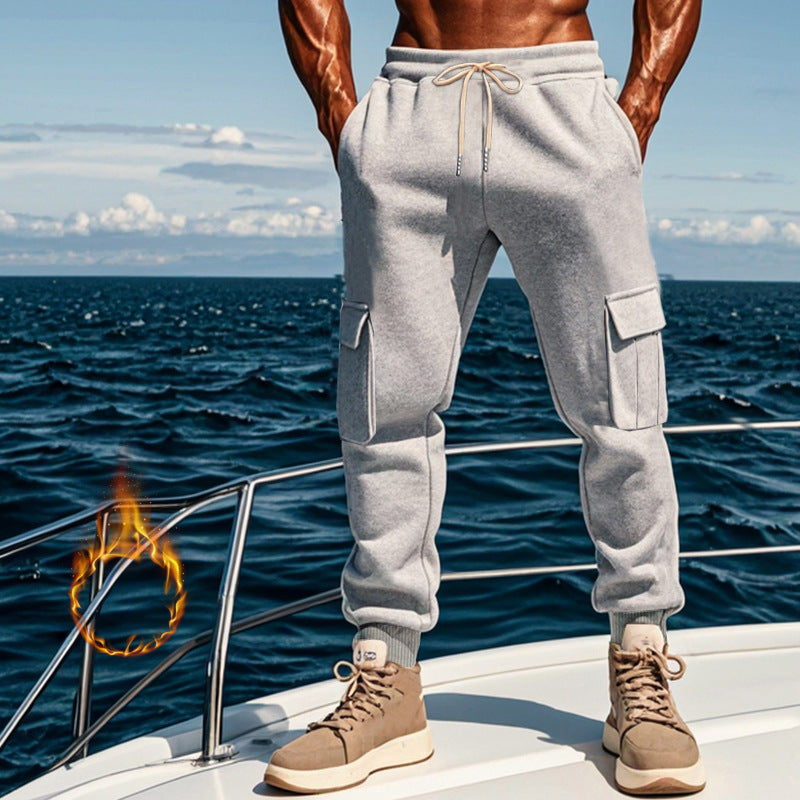 Herren Sportliche Cargo-Jogginghose mit elastischem Bund und praktischen Taschen Aliams