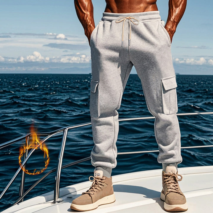 Herren Sportliche Cargo-Jogginghose mit elastischem Bund und praktischen Taschen Aliams
