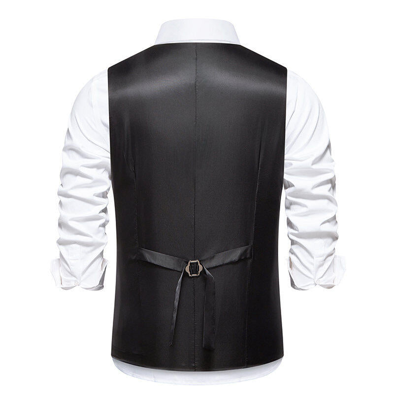 Herren elegante Doppelreiher-Weste mit dekorativem Muster Aliams