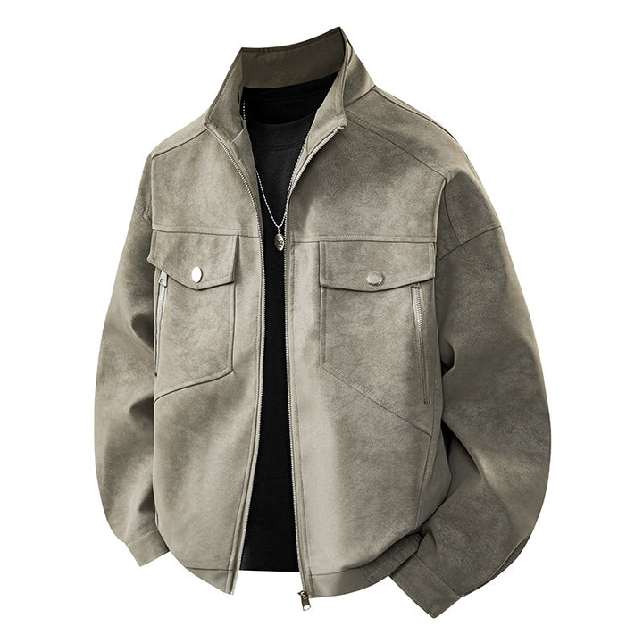 Herren Übergangsjacke mit zwei Brusttaschen und hochstehendem Kragen Aliams