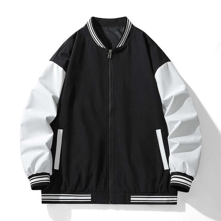 Herren sportliche Bomberjacke mit kontrastierenden Ärmeln Aliams