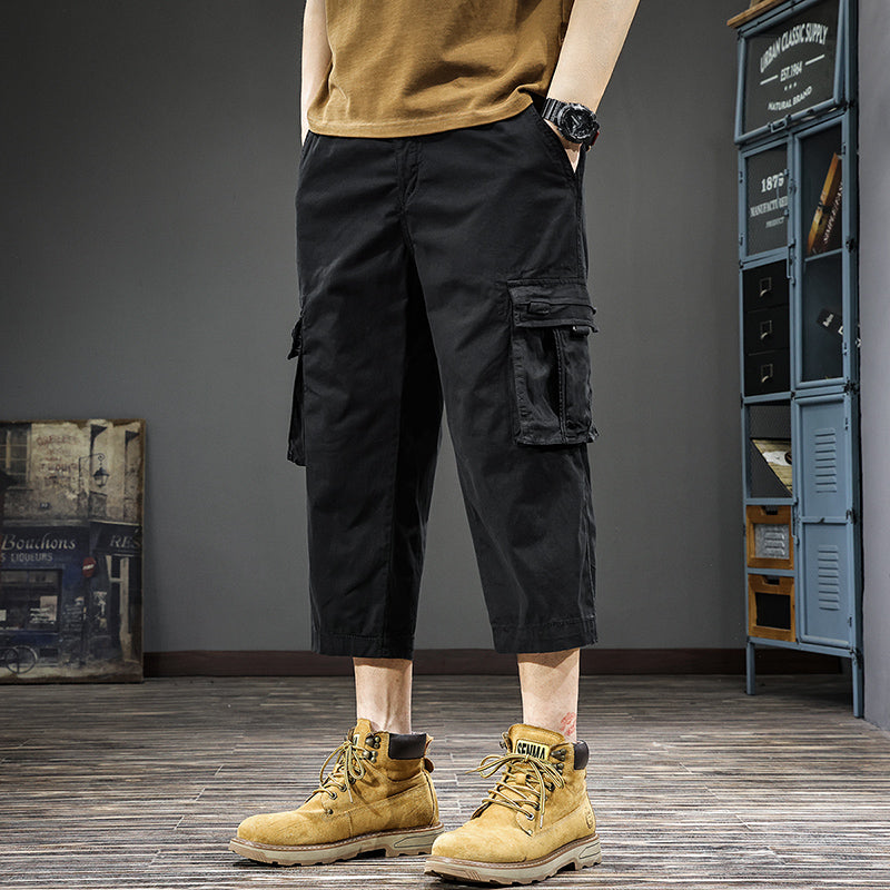 Herren Cargo-Shorts mit vielen Taschen und elastischem Bund Aliams