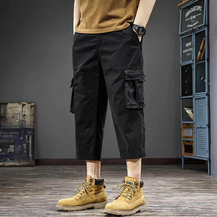 Herren Cargo-Shorts mit vielen Taschen und elastischem Bund Aliams