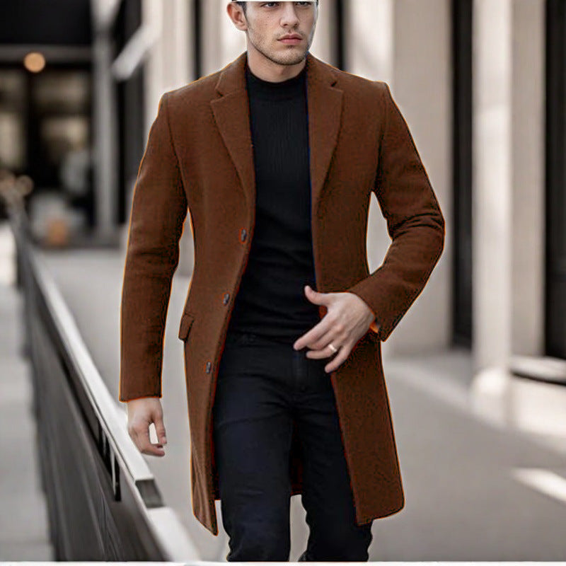 Herren eleganter Wollmantel mit schmalem Schnitt Aliams