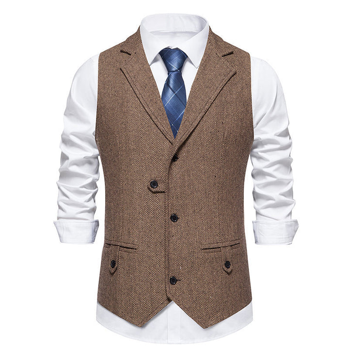 Herren elegante Weste mit modernem Hahnentritt-Muster Aliams