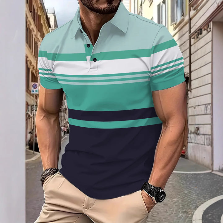 Herren Polohemd mit innovativem Linienmuster Aliams