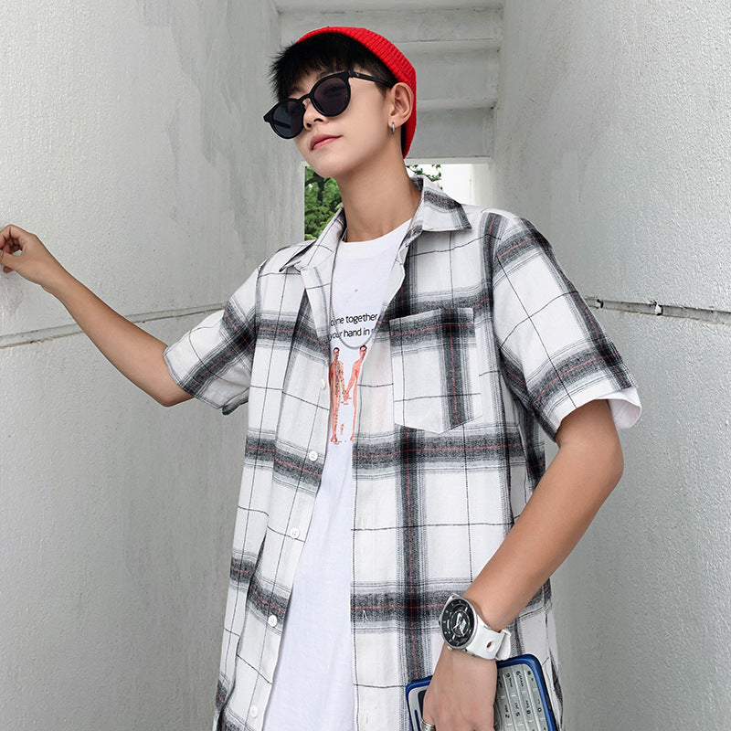 Herren Kurzärmeliges Karomusterhemd Aliams