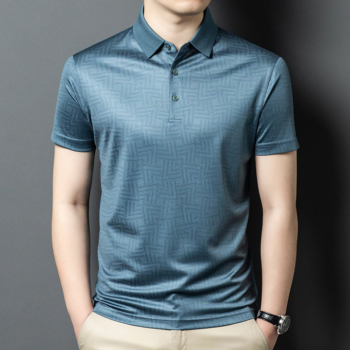 Herren sportliches Poloshirt mit modernem grafischen Muster Aliams