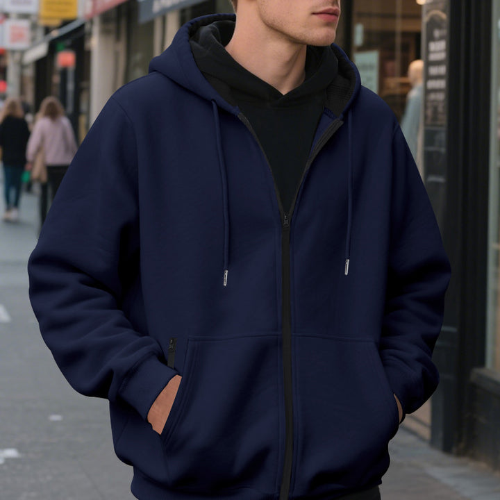 Herren Zip-Hoodie mit praktischen Taschen und atmungsaktiver Fleece-Innenausstattung Aliams