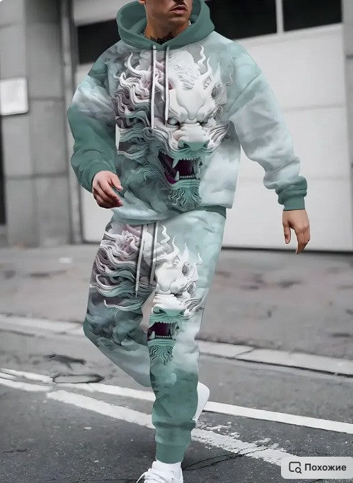 Herren Hoodie- und Jogginghose-Set mit einzigartigem Grafikdesign Aliams