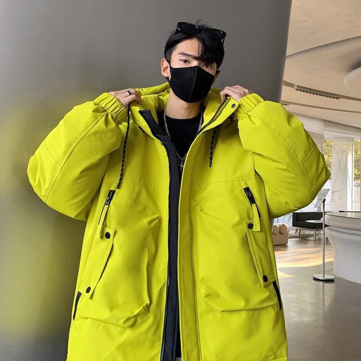 Herren isolierte Winterjacke mit praktischen Taschen und verstellbarer Kapuze Aliams