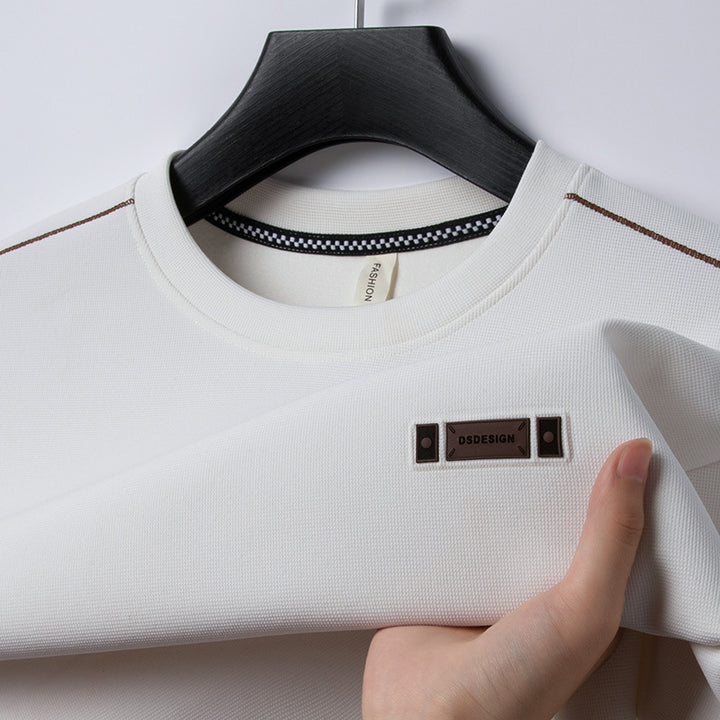 Herren eleganter Rundhalspullover aus feinem Funktionsmaterial Aliams